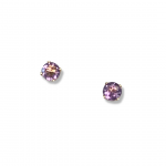 14K Yellow Gold February- Amethyst Birthstone 4mm Post Earrings