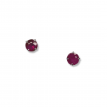 14K White Gold July- Ruby Birthstone 4mm Post Earrings