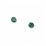 14K White Gold May- Emerald Birthstone 4mm Post Earrings