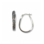 Sterling Silver Diamond Cut Twisted Hoop Earrings