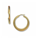 Sterling Silver Gold Clad Tapered Hoop with Satin finish Measures 1/3/4" diam. x 3/16" which tapers to 1/16"