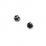 14k White Gold 5mm Bezel Set Sapphire Stud Earrings