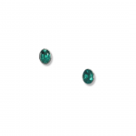 14K White Gold Genuine Emerald Stud Earrings