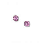 14K White Gold .84Ct Pink Stone Stud Earrings