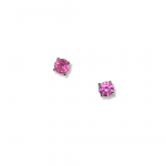 14k White Gold .24ct Pink Stone Post Earrings