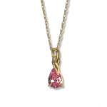 14k Yellow Gold Pendant with Pink CZ and Diamond Accents on a 18" Baby Rope
