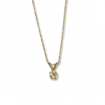 14K Yellow Gold Rabbit Ear Solitaire Pendant on a 18" Baby Rope