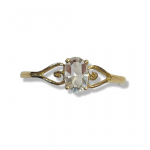 10K Yellow Gold Oval April Birthstone Fashion Ring Size 6.75