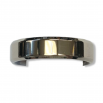 Titanium Ring with Brushed Raised Center and Polished Step Edges Size10 6mm