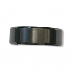 Black Titanium Ring with Brushed Center, Beveled Edges and Vibrant Blue Inside - Size8 8mm