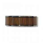 Flat Tungsten Carbide Band with Rare Koa Wood Inlay and Polished Edges Size12 8mm
