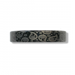 Black Tungsten Carbide Ring with Paisley Pattern Engraved Size7 4mm