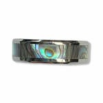 Polished Tungsten Carbide Ring with Mother Of Pearl Inlay Size 6 Width: 6mm