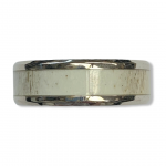 Polished Beveled Titanium Ring with Ombre Deer Antler Inlay Size11 8mm