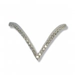 10K White Gold V-Shaped .10tw Diamond Fashion Ring Size4