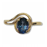 14K Yellow Gold Synthetic Alexandrite Polished Fashion Ring Size5.5