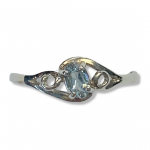 10K White Gold Aquamarine Fashion Ring Size6.5