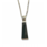 Sterling Silver Onyx Pendant Necklace 16"