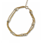 Satellite Gold Filled Chain with Sterling Silver Beads Bracelet 7" with 2" Extension