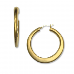 Sterling Silver Gold Clad Tapered Hoop with Satin finish