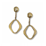 Short Unica Sterling Silver Gold Tone Rhombus Dangle Earrings