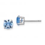 Sterling Silver Light Blue Swarovski Crystal Birthstone Earrings