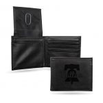 Philadelphia Phillies Black Faux Leather Bi-fold Wallet with 4 Card Slots and Flip-up ID Window