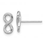Sterling Silver Rhodium-plated Polished Infinity Post Earrings